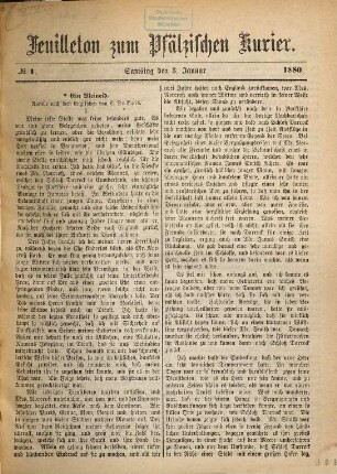 Pfälzischer Kurier. Feuilleton zum Pfälzischen Kurier. 1880 = Jg. 13
