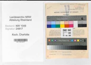 Entnazifizierung Charlotte Koch , geb. 29.06.1906 (Buchhalterin)