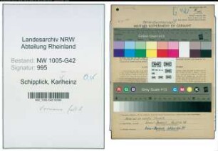 Entnazifizierung Karlheinz Schipplick , geb. 12.03.1922 (Kaufm.Lehrling)