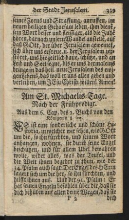 Am St. Michaelis-Tage