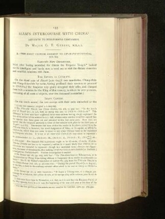 Siam's Intercourse with China. (Seventh to Nineteenth Centuries).