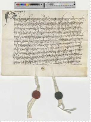 Eheberedung des Bürgers Hans Ottenberge und Wunneke, der Witwe des Did. Heisebeken, besiegelt durch die Ratsmannen Schellepeper und Gronenhagen.