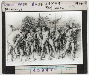 Albrecht Dürer: Bacchanale. Feder, 1494. Wien