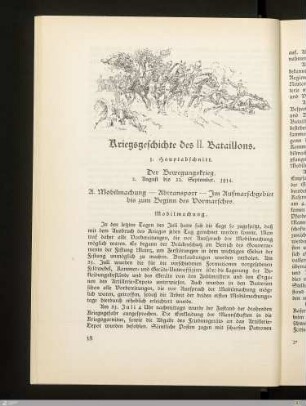 A. Mobilmachung - Abtransport - Im Aufmarschgebiet bis zum Beginn des Vormarsches