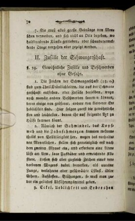 II. Zufälle der Schwangerschaft.