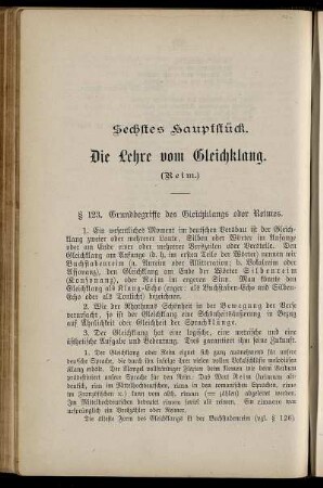Sechstes Hauptstück. Die Lehre vom Gleichklang.