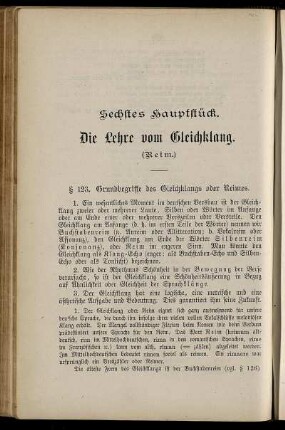 Sechstes Hauptstück. Die Lehre vom Gleichklang.