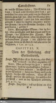 Capittel X. Von der Anbetung oder Gottesdienst