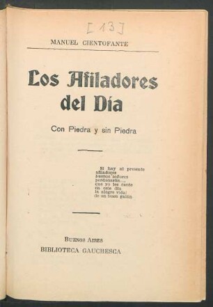 Los afiladores del dia : con piedra y sin piedra
