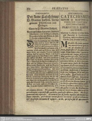 Enchiridion. Der kleine Catechismus D. Martini Lutheri, für die gemeine Pfarrherren und Prediger