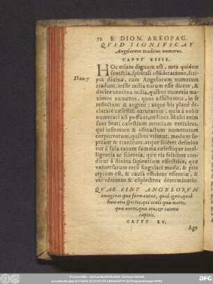 Quid Significat Angelorum traditus numerus. Caput XIIII.