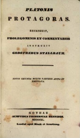 Platonis Opera omnia, Vol. 2, Sect. 2. Protagoras