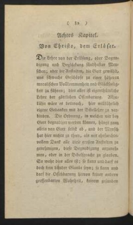 Achtes Kapitel. Von Christo, dem Erlöser.
