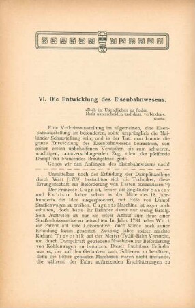 VI. Die Entwicklung des Eisenbahnwesens