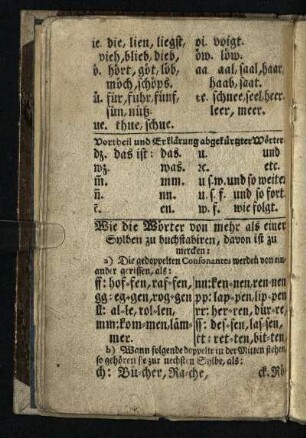 Wie die Wörter von mehr als einer Sylben zu buchstabiren, davon ist zu mercken: