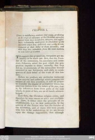 Chapter I. [Evidences of the sufferings of the first propagators of Christianity, from the nature of the case]