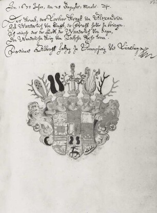 "Wapen-Buch derer unter ... (Herzog August zu Sachsen) als erwehltem Ober-Haupte des Palmen-Ordens eingenommenen Fruchtbringenden Gesellschaffter ..."