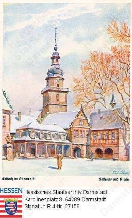 Erbach im Odenwald, Rathaus und Kirche