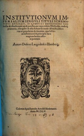 Institutionum imperialium singuli tituli schematibus explicati