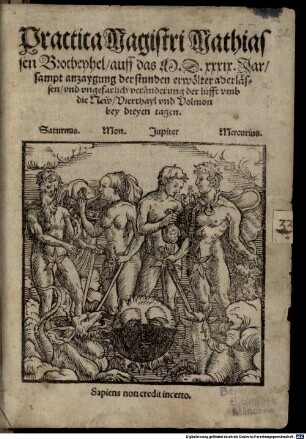 Practica Magistri Mathiassen Brotbeyhel auff das M.C.xxxix. Jar