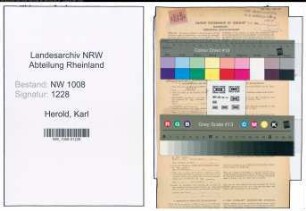 Entnazifizierung Karl Herold , geb. 02.09.1899 (Kraftfahrer)