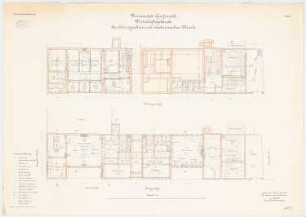 Universität Greifswald Chirurgische und Medizinische Klinik - Wirtschaftsgebäude: Grundriss Keller, Erdgeschoss 1:100