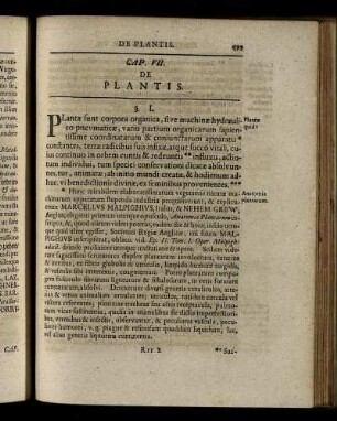 Cap. VII. De Plantis. - Caput IX. De Homine.