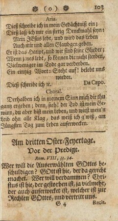 Am dritten Oster-Feyertage.