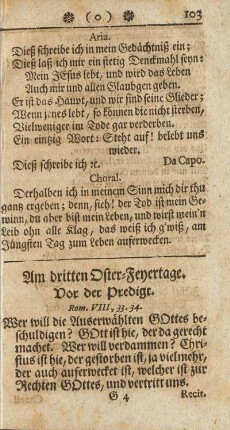 Am dritten Oster-Feyertage.