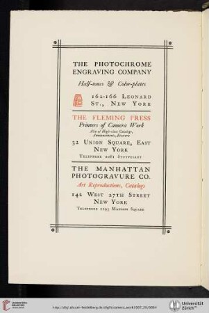 The Fleming Press [Printers of Camera Work]