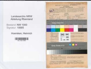 Entnazifizierung Heinrich Hoersken, geb. 13.06.1893 (Verw.Angest.)