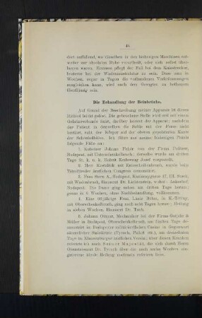 Die Behandlung der Beinbrüche.