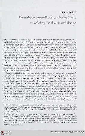 N.S. 3.2010: Kaszubska ceramika Franciszka Necla w kolekcji Feliksa Jasieńskiego