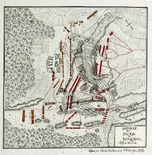 WHK 25 Deutscher Siebenjähriger Krieg 1756-1763: Plan der Schlacht bei Palzig oder Züllichau, 23. Juli 1759