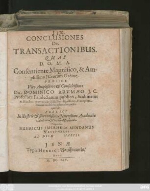 Conclusiones De Transactionibus