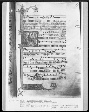 Graduale, fol. 229r: Initiale B mit Erzengel Michael