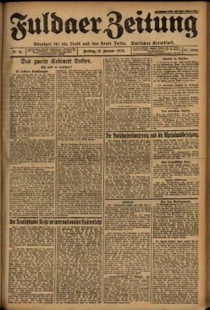 Ausgabe vom Freitag, den 15. Januar 1926.