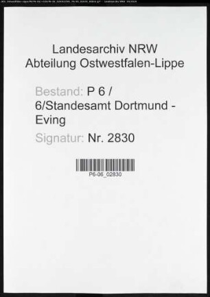 Sterberegister Standesamt Dortmund-Eving (V)