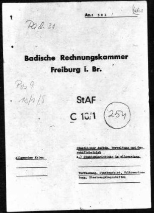 Verfassung, Staatsgebiet, Volksvertretung und Staatsangelegenheiten