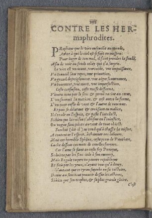 Contre les Hermaphrodites