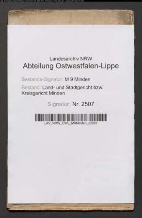 Ablösungsrezeß zwischen Regierungsassessor von Oheimb zu Minden (Gut Holzhausen) und Wilhelm Schrader zu Gernheim.