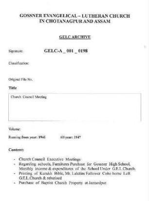 Church Council Meeting
