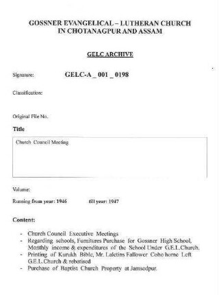 Church Council Meeting