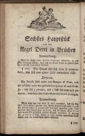 Sechstes Hauptstück von der Regel Detri in Brüchen.