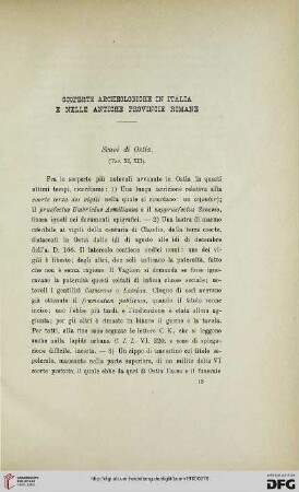 40: Scoperte archeologiche in Italia e nelle antiche provincie romane, [21] : Scavi di Ostia