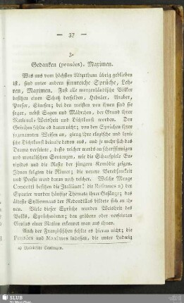 3. Gedanken (pensées), Maximen