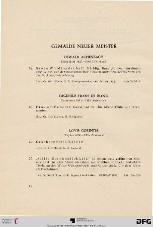 Gemälde Neuer Meister (Nr. 52-71)