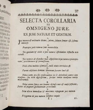 37-44, Selecta Corollaria Ex Omnigeno Jure.