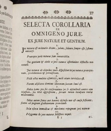 37-44, Selecta Corollaria Ex Omnigeno Jure.