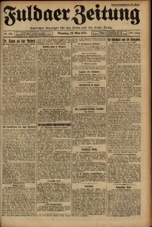 Ausgabe vom Dienstag, den 29. Mai 1923.
